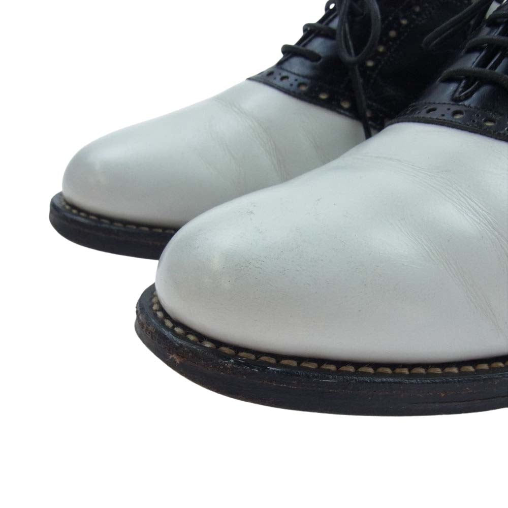 R.J.B アールジェイビー SADDLE SHOES サドル ビジネス シューズ ホワイト系 ブラック系 7.5【中古】