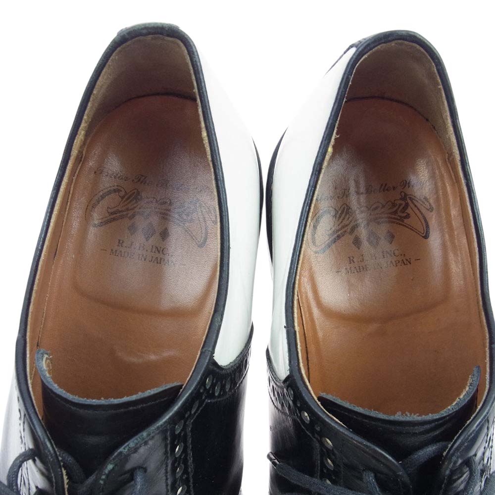 R.J.B アールジェイビー SADDLE SHOES サドル ビジネス シューズ ホワイト系 ブラック系 7.5【中古】
