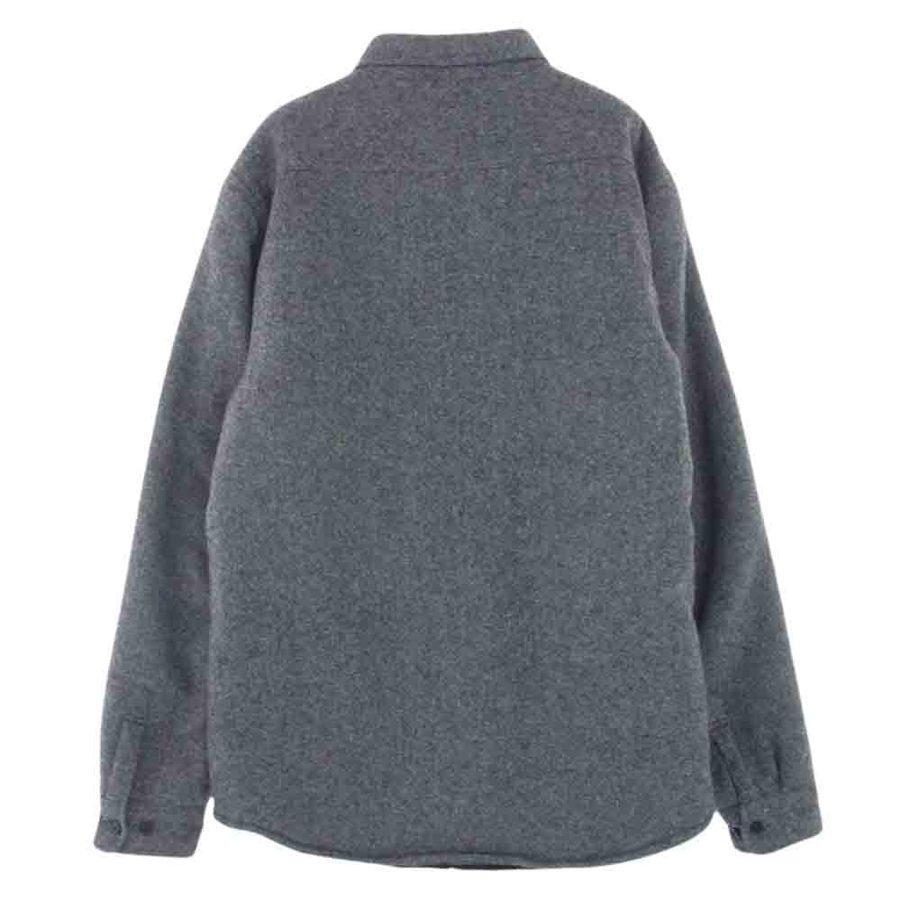 Supreme シュプリーム 12AW PILE LINED SHIRT パイル ライン シャツ ウール ジャケット 裏地ボア グレー系 L【中古】