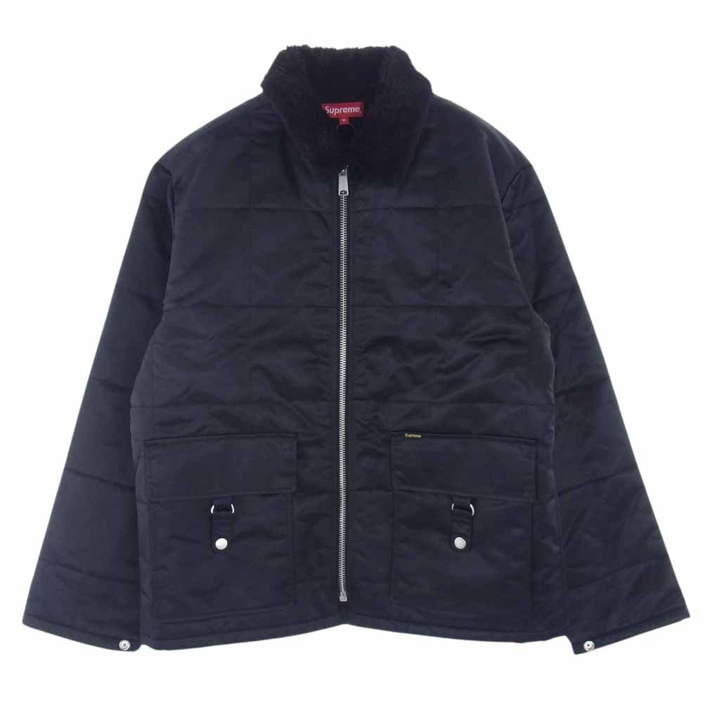 Supreme シュプリーム 20SS Quilted Cordura Lined Jacket キルティング コーデュラ ライン ジャケット バックロゴ ブラック系 M【中古】