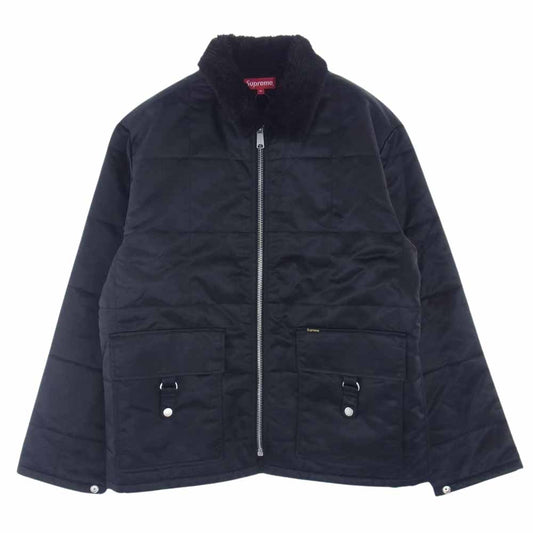 Supreme シュプリーム 20SS Quilted Cordura Lined Jacket キルティング コーデュラ ライン ジャケット バックロゴ ブラック系 M【中古】