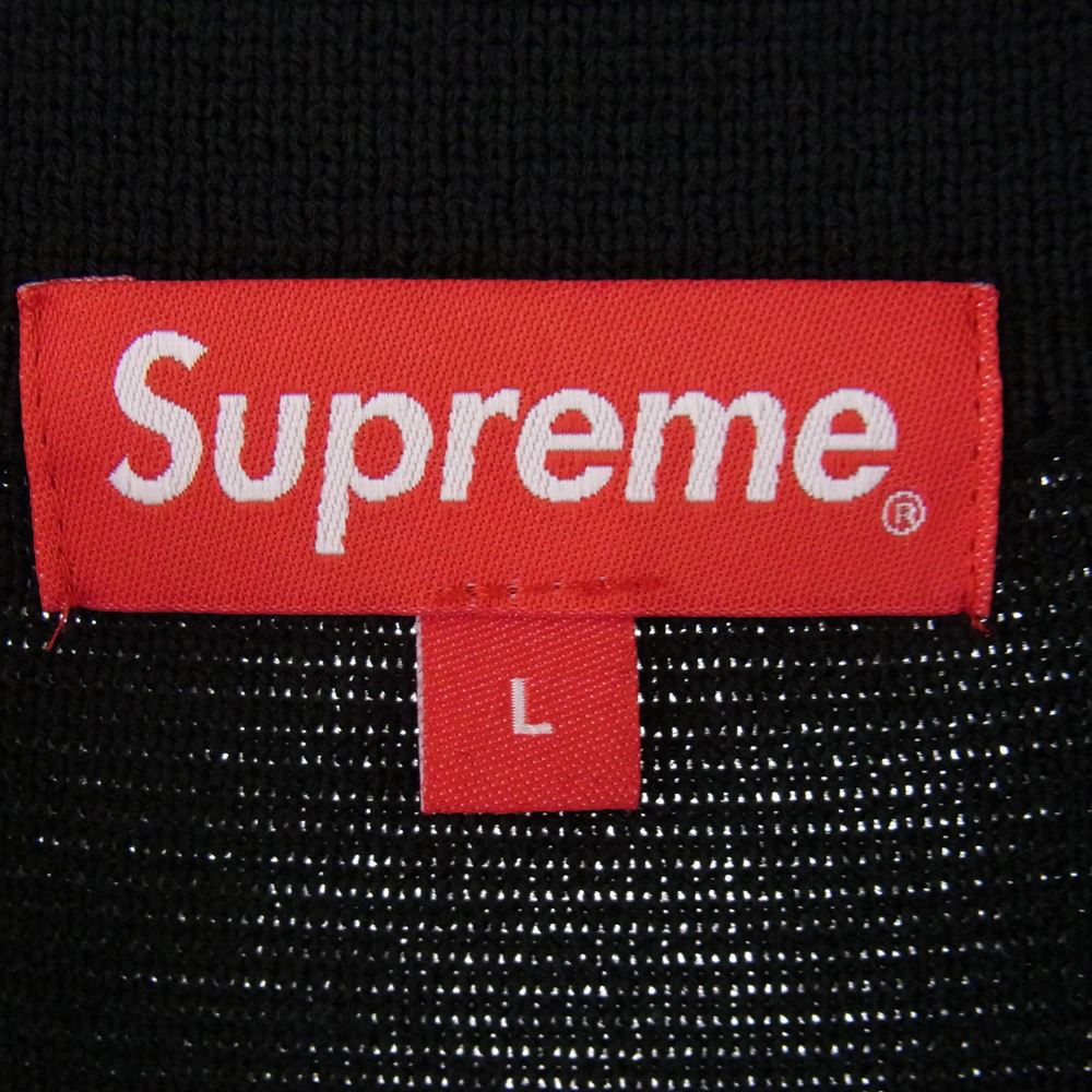 Supreme シュプリーム 22AW Contrast Stitch Button Up コントラスト ステッチ ボタンアップ ニット ポロシャツ 長袖 ブラック系 L【美品】【中古】