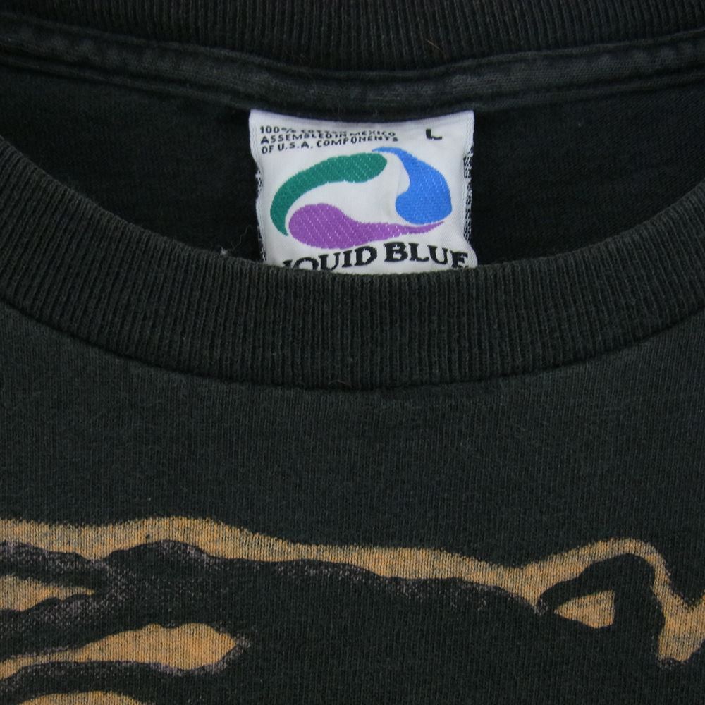 リキッドブルー 90s 1994 VINTAGE BOB MARLEY ヴィンテージ ボブマーリー サッカー ラスタ レゲエ 半袖 Tシャツ ブラック系 L【中古】