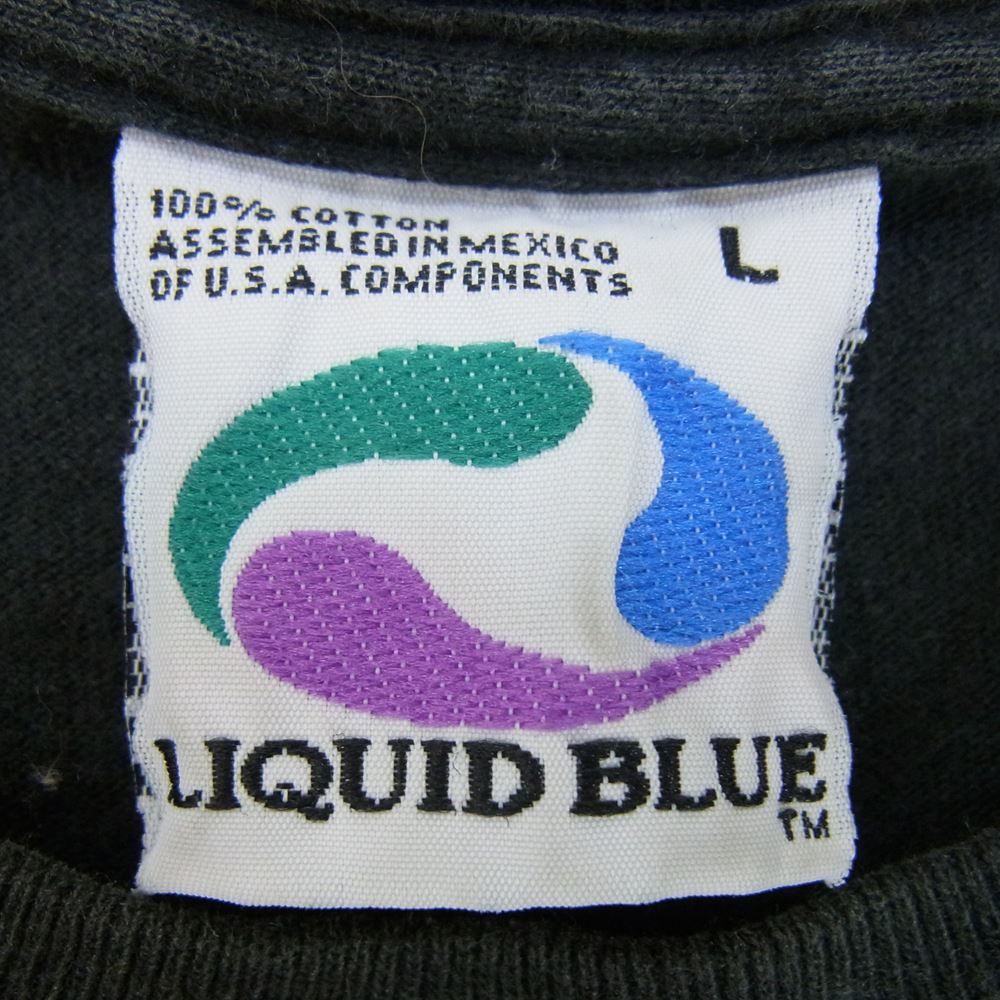 リキッドブルー 90s 1994 VINTAGE BOB MARLEY ヴィンテージ ボブマーリー サッカー ラスタ レゲエ 半袖 Tシャツ ブラック系 L【中古】