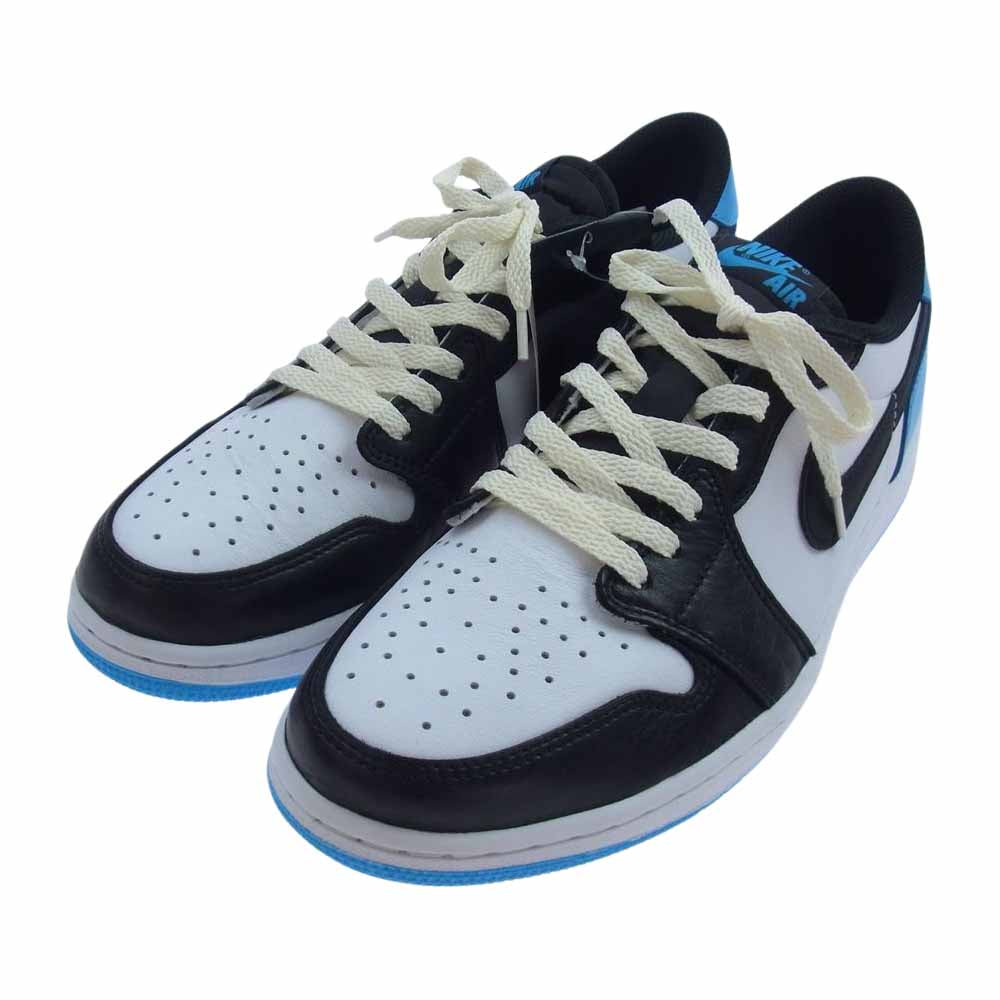 NIKE AIR JORDAN ナイキ ジョーダン CZ0790-104 1 Low OG Black and Dark Powder Blue/UNC AJ1 ロー OG ブラック アンド ダークパウダーブルー/UNC スニーカー ホワイト系 ブルー系 28cm【美品】【中古】