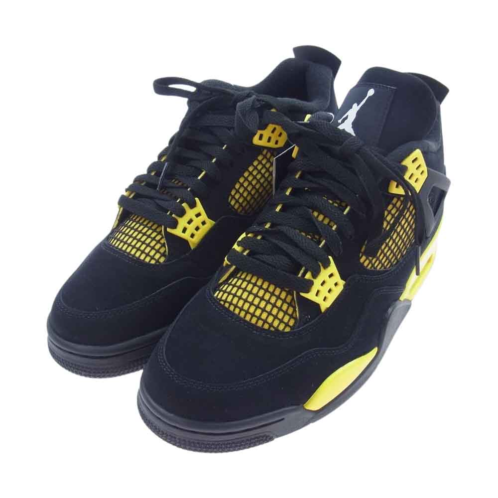 NIKE AIR JORDAN ナイキ ジョーダン DH6927-017 4 Retro Thunder AJ4 レトロ サンダー スニーカー ブラック系 イエロー系 28cm【新古品】【未使用】【中古】