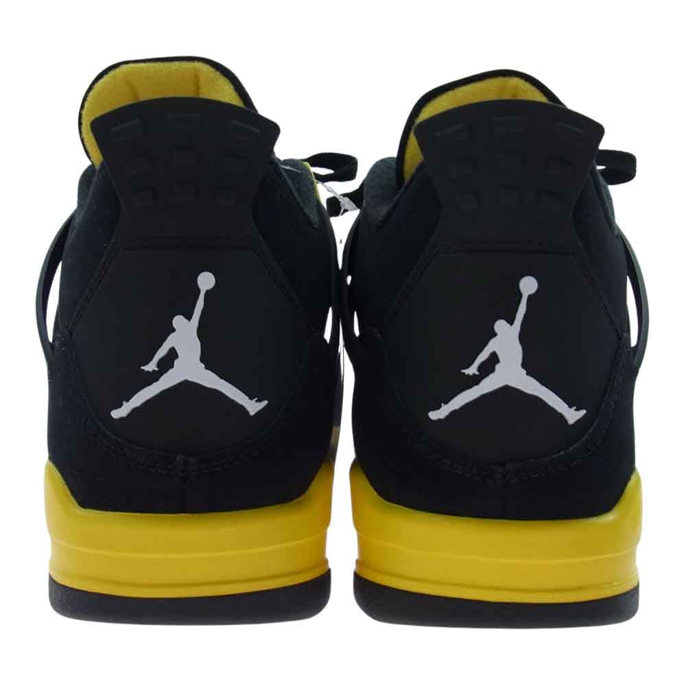 NIKE AIR JORDAN ナイキ ジョーダン DH6927-017 4 Retro Thunder AJ4 レトロ サンダー スニーカー ブラック系 イエロー系 28cm【新古品】【未使用】【中古】