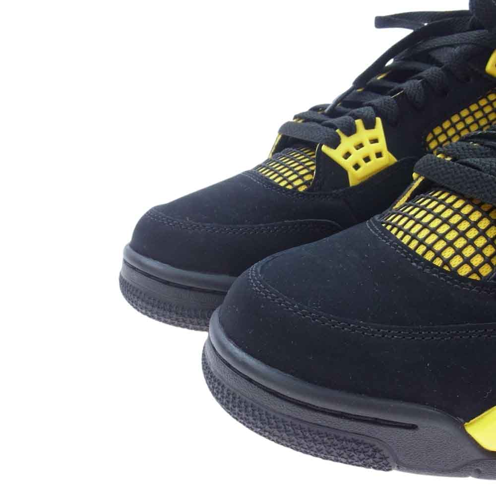 NIKE AIR JORDAN ナイキ ジョーダン DH6927-017 4 Retro Thunder AJ4 レトロ サンダー スニーカー ブラック系 イエロー系 28cm【新古品】【未使用】【中古】