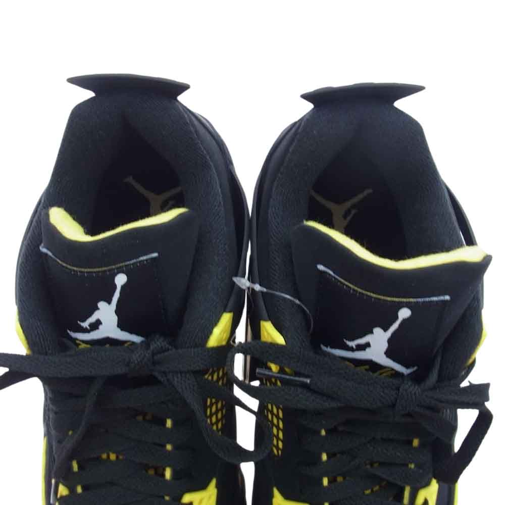 NIKE AIR JORDAN ナイキ ジョーダン DH6927-017 4 Retro Thunder AJ4 レトロ サンダー スニーカー ブラック系 イエロー系 28cm【新古品】【未使用】【中古】