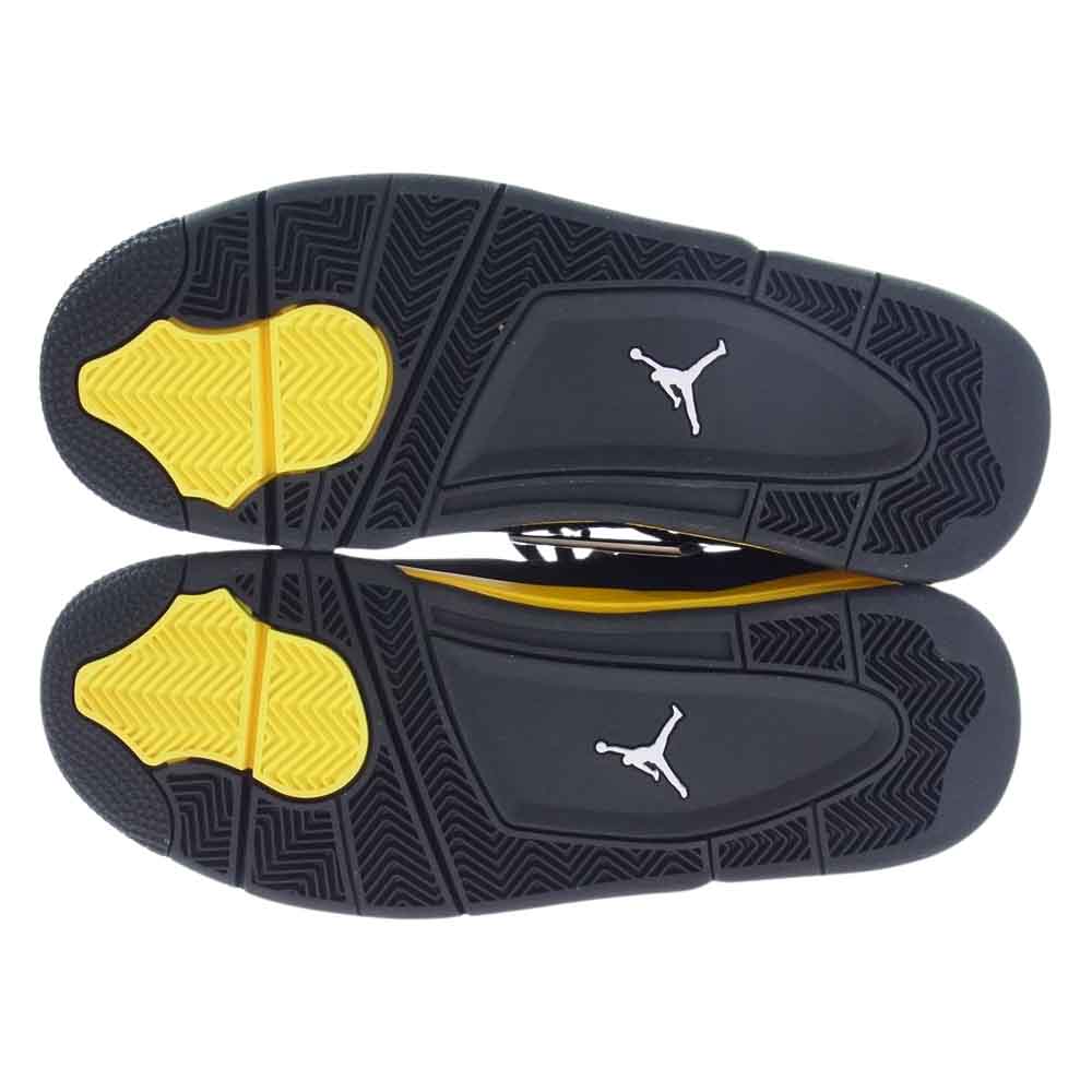 NIKE AIR JORDAN ナイキ ジョーダン DH6927-017 4 Retro Thunder AJ4 レトロ サンダー スニーカー ブラック系 イエロー系 28cm【新古品】【未使用】【中古】
