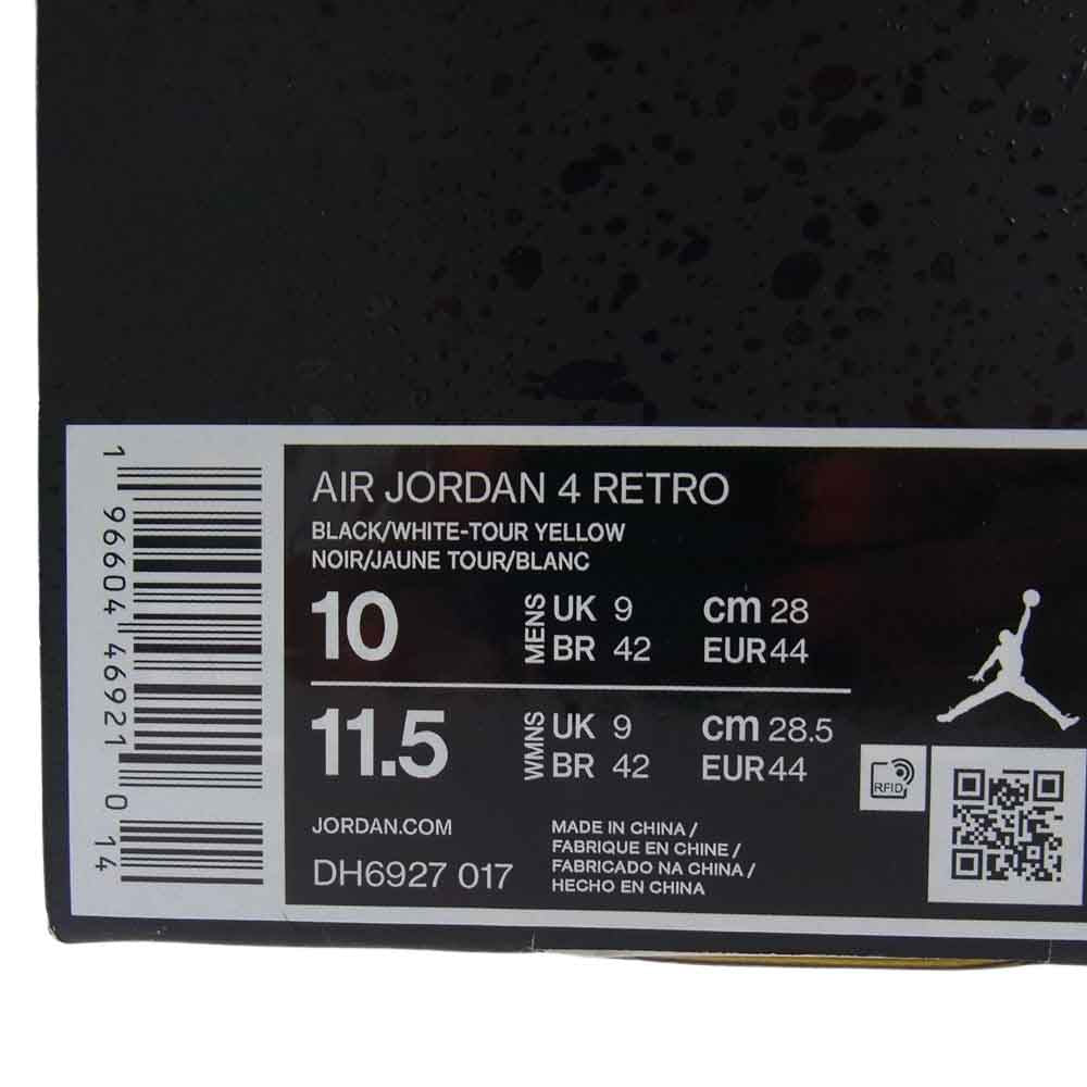 NIKE AIR JORDAN ナイキ ジョーダン DH6927-017 4 Retro Thunder AJ4 レトロ サンダー スニーカー ブラック系 イエロー系 28cm【新古品】【未使用】【中古】