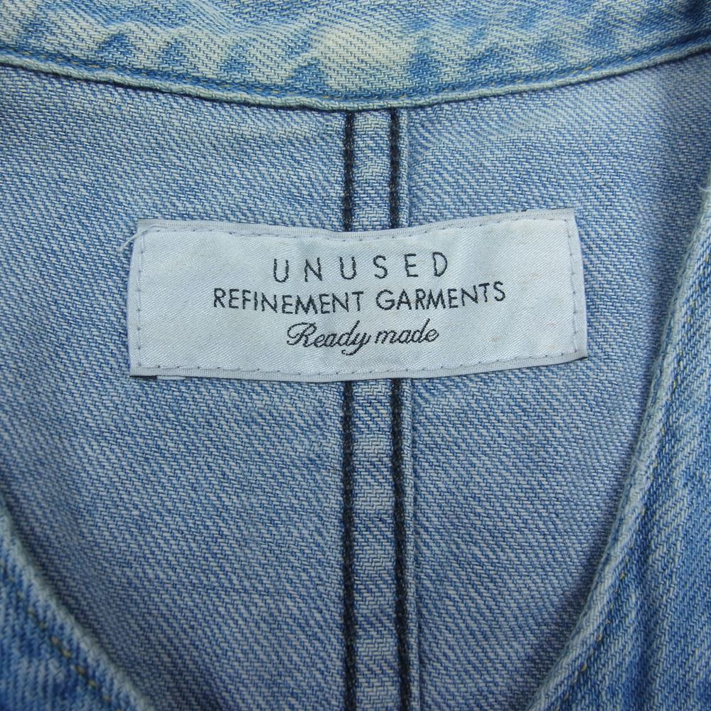 UNUSED アンユーズド 15SS US0961 8Oz Denim Western Shirt デニム ウェスタン シャツ インディゴブルー系 2【中古】