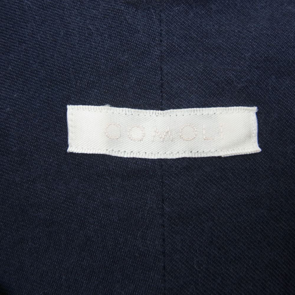 COMOLI コモリ 17AW L03-02004 コットン パネル バンドカラー シャツ 長袖 ネイビー系 2【中古】