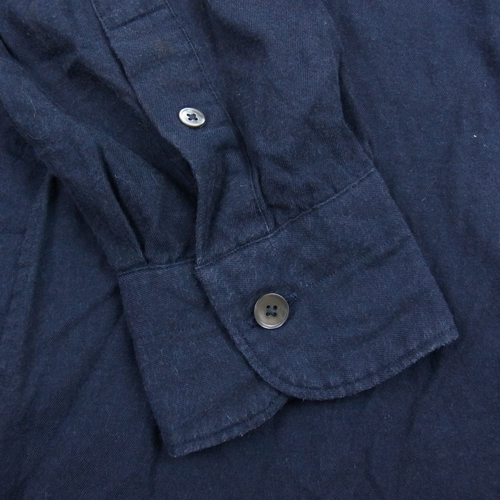 COMOLI コモリ 17AW L03-02004 コットン パネル バンドカラー シャツ 長袖 ネイビー系 2【中古】