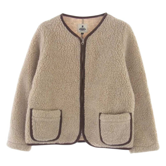 コールドブレーカー ウールボア フリース ジップ カーディガン ノーカラー ジャケット ベージュ系 XXXS【中古】