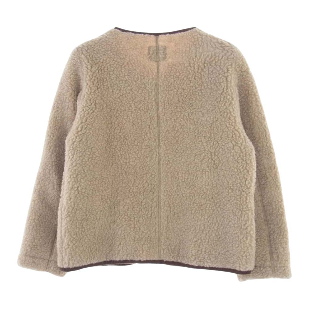コールドブレーカー ウールボア フリース ジップ カーディガン ノーカラー ジャケット ベージュ系 XXXS【中古】