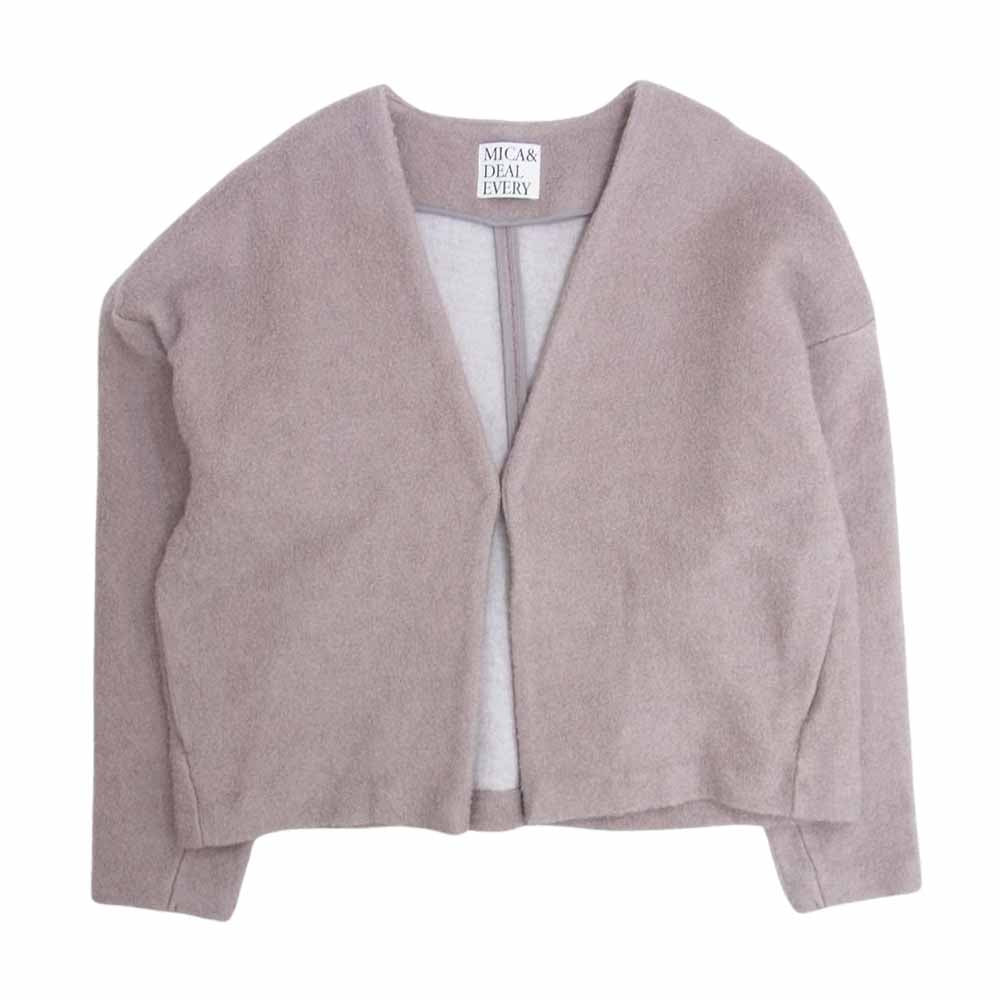 マイカアンドディール ノーカラー ウールジャケット グレー系 FREE【中古】