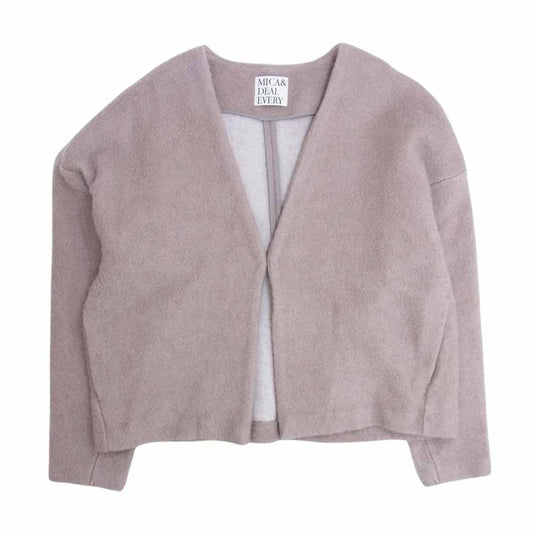 マイカアンドディール ノーカラー ウールジャケット グレー系 FREE【中古】