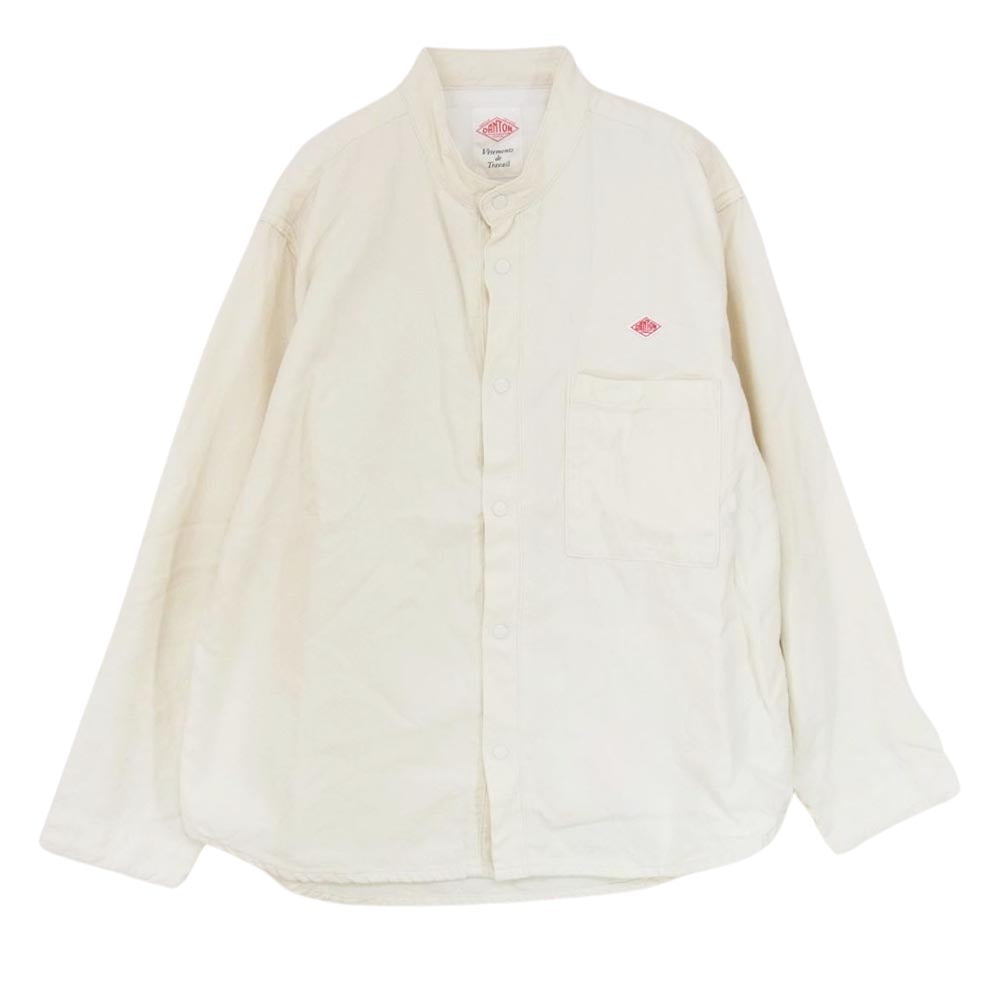Danton ダントン DT-B0034 CBY スタンドカラー スナップボタン 長袖 シャツ オフホワイト系 36【中古】