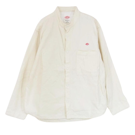 Danton ダントン DT-B0034 CBY スタンドカラー スナップボタン 長袖 シャツ オフホワイト系 36【中古】
