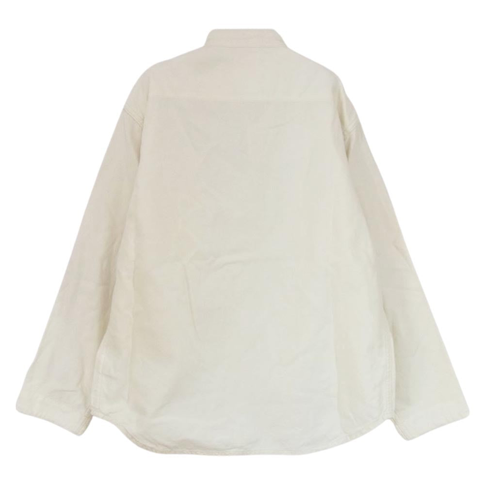 Danton ダントン DT-B0034 CBY スタンドカラー スナップボタン 長袖 シャツ オフホワイト系 36【中古】