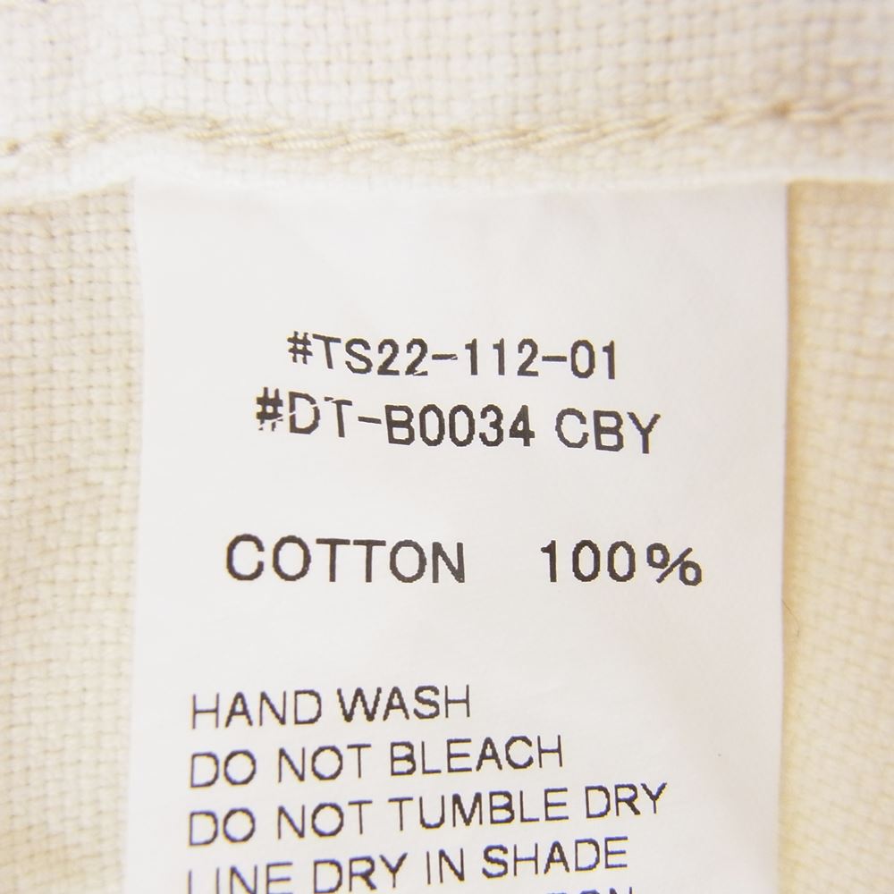 Danton ダントン DT-B0034 CBY スタンドカラー スナップボタン 長袖 シャツ オフホワイト系 36【中古】