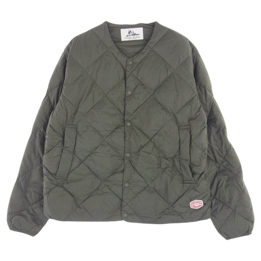 ヴァンソンエミレイユ VM222FD25010 RECYCLE DOWN CARDHIGAN リサイクル ダウン カーディガン パッカブル ノーカラー インナーダウン ジャケット カーキ系 36【中古】