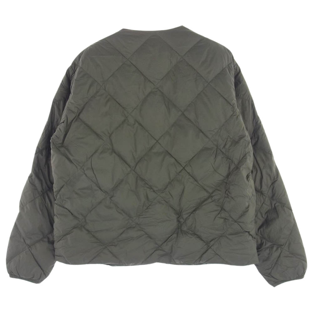 ヴァンソンエミレイユ VM222FD25010 RECYCLE DOWN CARDHIGAN リサイクル ダウン カーディガン パッカブル ノーカラー インナーダウン ジャケット カーキ系 36【中古】