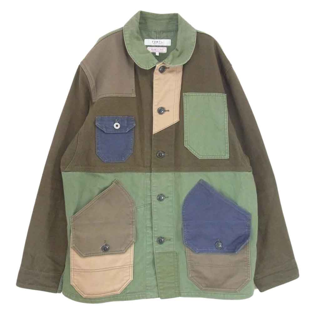 ファンダメンタル 再構築 パッチワーク カバーオール ジャケット カーキ系 4【中古】