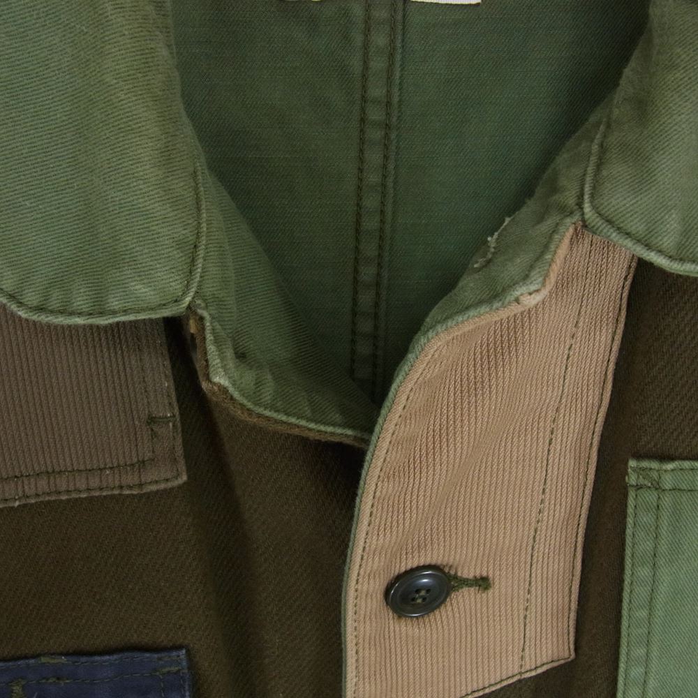 ファンダメンタル 再構築 パッチワーク カバーオール ジャケット カーキ系 4【中古】