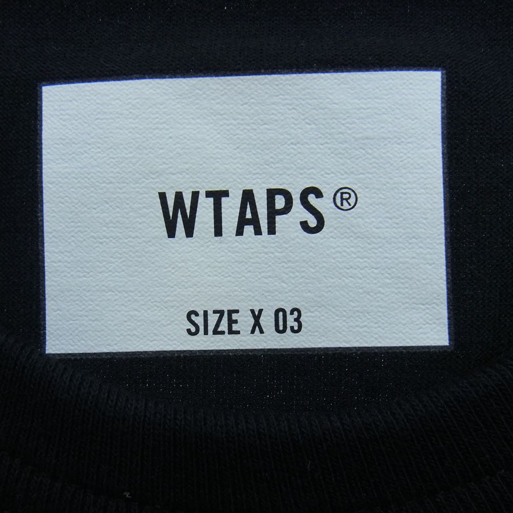 WTAPS ダブルタップス 21SS 212ATDT-CSM10 STENCIL SS TEE ステンシル バックプリント 半袖 Tシャツ 背ロゴ  ブラック系 X03【中古】
