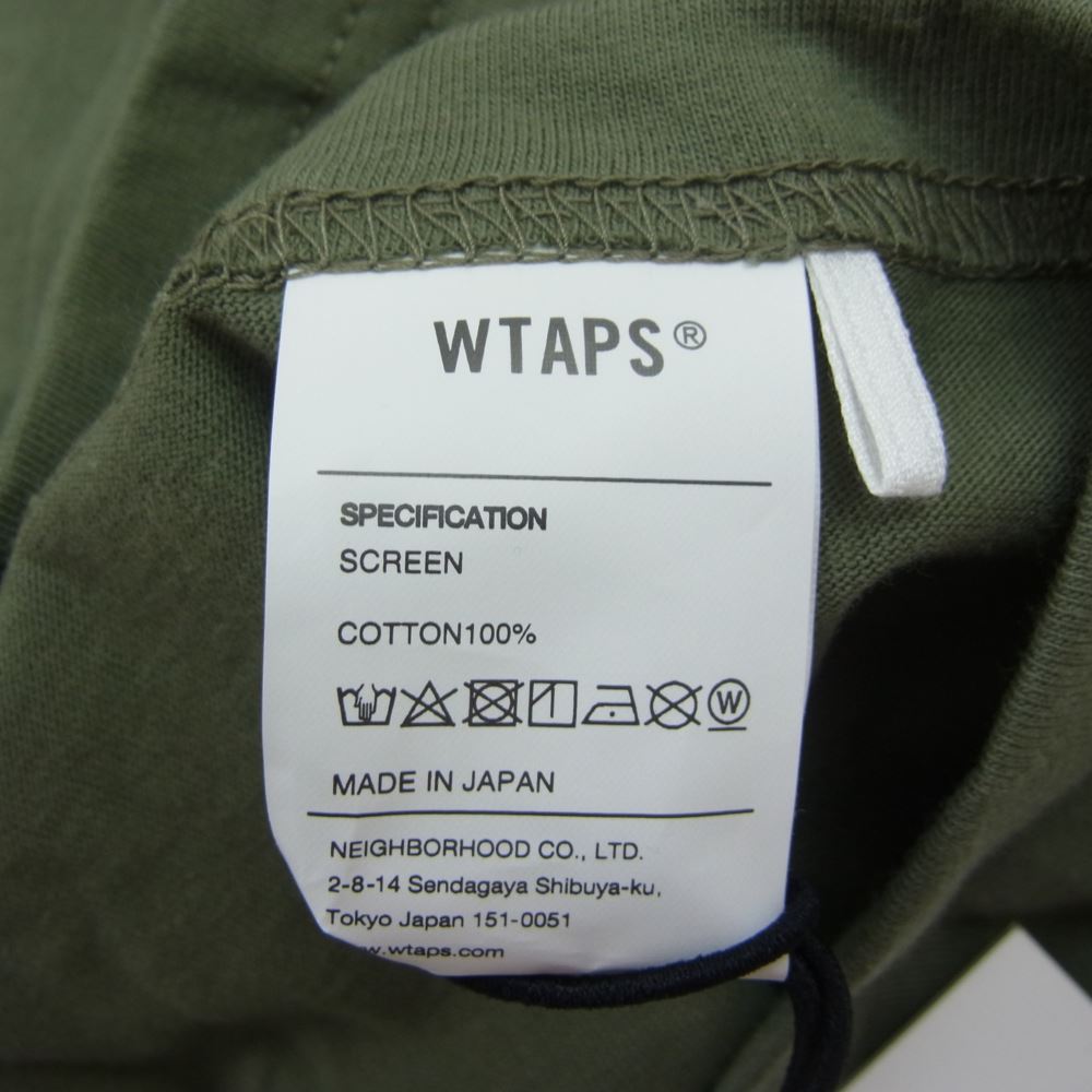 WTAPS ダブルタップス LOGO TEE ロゴ 半袖 Tシャツ カーキ系 04【新古品】【未使用】【中古】