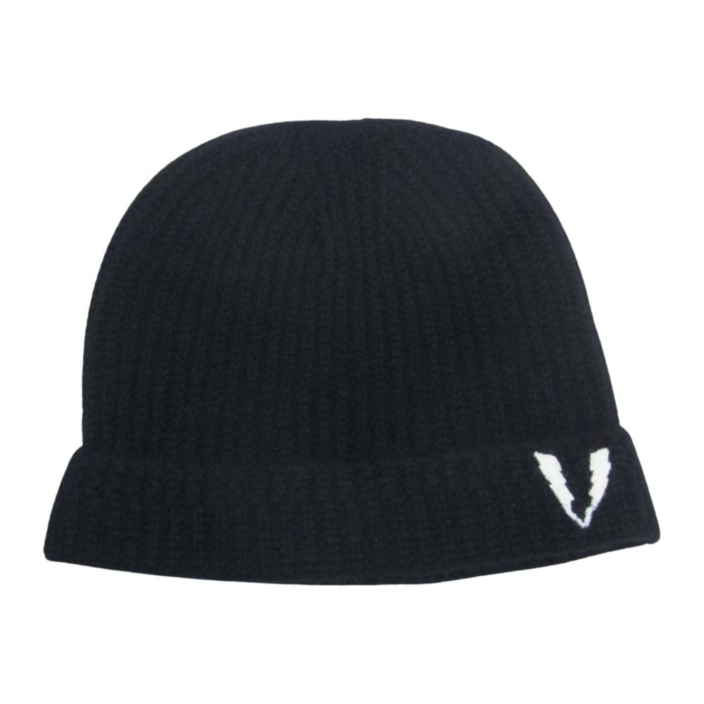 VISVIM ビズビム 18AW 0118403003008 KNIT BEANIE V WOOL ニット ビーニー ブイ ウール ニット キャップ 帽子 ブラック系 F【美品】【中古】
