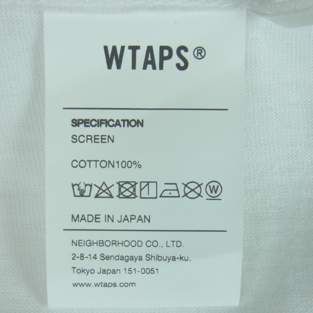 WTAPS ダブルタップス 22SS 221PCDT-ST04S WTVUA TEE 半袖 Tシャツ WHITE 日本製 ホワイト系 04【新古品】【未使用】【中古】