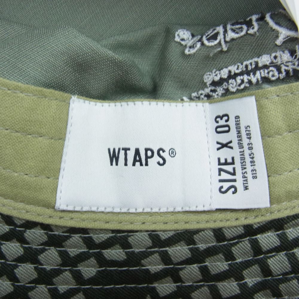 WTAPS ダブルタップス 21AW  212HCDT-HT17 JUNGLE 03 HAT CAMOUFLAGE カモ柄 ジャングル バケット ハット  カーキ系 03【美品】【中古】