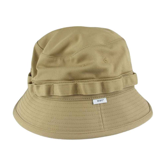 WTAPS ダブルタップス 21AW  212HCDT-HT16 JUNGLE 02 HAT COTTON TWILL ロゴ刺繍 バケット ハット ベージュ系 03【新古品】【未使用】【中古】