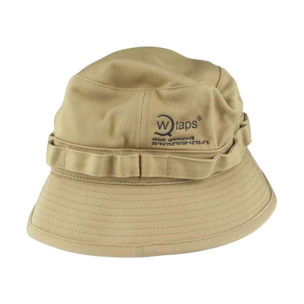 WTAPS ダブルタップス 21AW  212HCDT-HT16 JUNGLE 02 HAT COTTON TWILL ロゴ刺繍 バケット ハット ベージュ系 03【新古品】【未使用】【中古】
