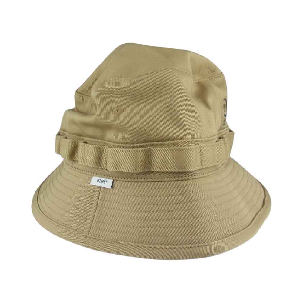 WTAPS ダブルタップス 21AW  212HCDT-HT16 JUNGLE 02 HAT COTTON TWILL ロゴ刺繍 バケット ハット ベージュ系 03【新古品】【未使用】【中古】