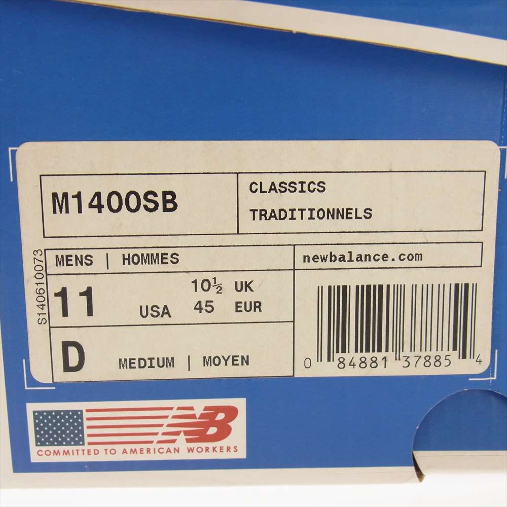 NEW BALANCE ニューバランス M1400SB USA製 M1400SB スニーカー グレー系 US11【新古品】【未使用】【中古】