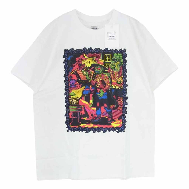 ルーズジョインツ 20SS SS20-T05 WILL SWEENEY In The Spot Hard Mix プリント 半袖 Tシャツ ホワイト系 L【新古品】【未使用】【中古】