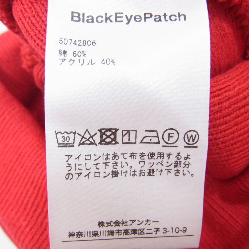 ブラックアイパッチ 50742806 PROBLEM プロブレム ビーニー ニット帽 ニットキャップ レッド レッド系 FREE【新古品】【未使用】【中古】