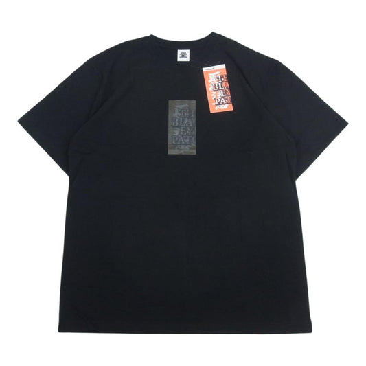 ブラックアイパッチ 21SS BEPSS21EI53 取扱注意 ロゴプリント クルーネック 半袖 Tシャツ ブラック ブラック系 L【新古品】【未使用】【中古】