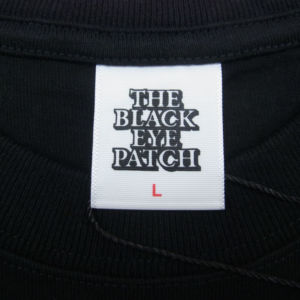 ブラックアイパッチ 21SS BEPSS21EI53 取扱注意 ロゴプリント クルーネック 半袖 Tシャツ ブラック ブラック系 L【新古品】【未使用】【中古】