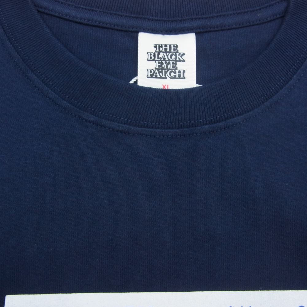ブラックアイパッチ 22SS BEPSS22EI42 PRIORITY LABEL TEE 取扱注意 ロゴプリント クルーネック 半袖 Tシャツ ネイビー ネイビー系 XL【新古品】【未使用】【中古】