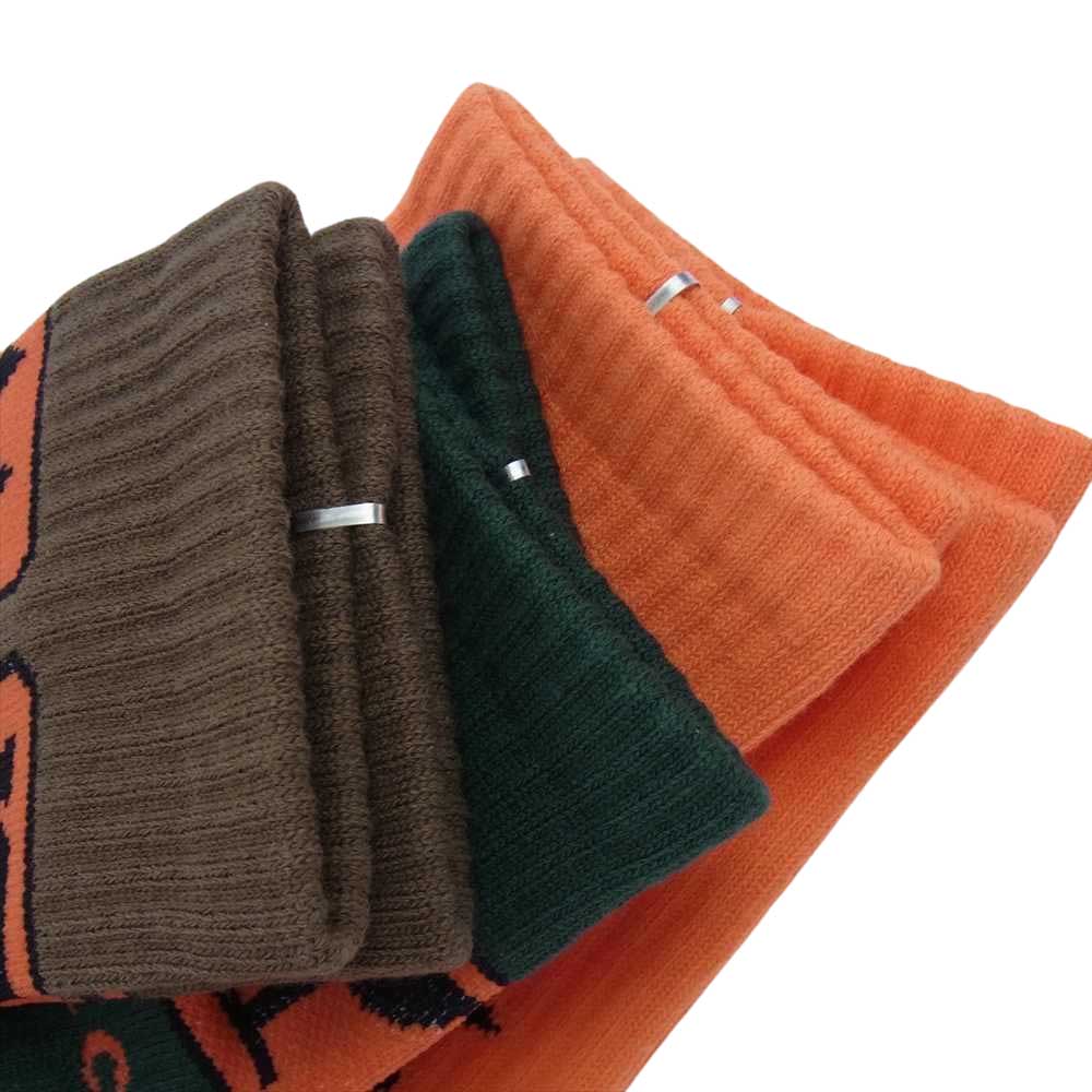 ブラックアイパッチ 21AW BEPFW21AC24 BEPFW21AC05 DOTCOMSOCKS HANDLE WITH CARE SOCKS 取扱注意 ソックス 4足セット オレンジ系 モスグリーン系 ブラウン系 表記サイズFREE【新古品】【未使用】【中古】