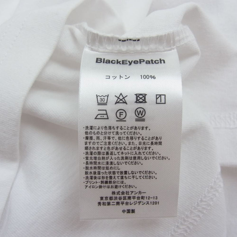 ブラックアイパッチ 22AW BEPFW22TE13 HANDLE WITH CARE TEE 取扱注意 ハンドルウィズケア 半袖 Tシャツ ホワイト系 M【新古品】【未使用】【中古】