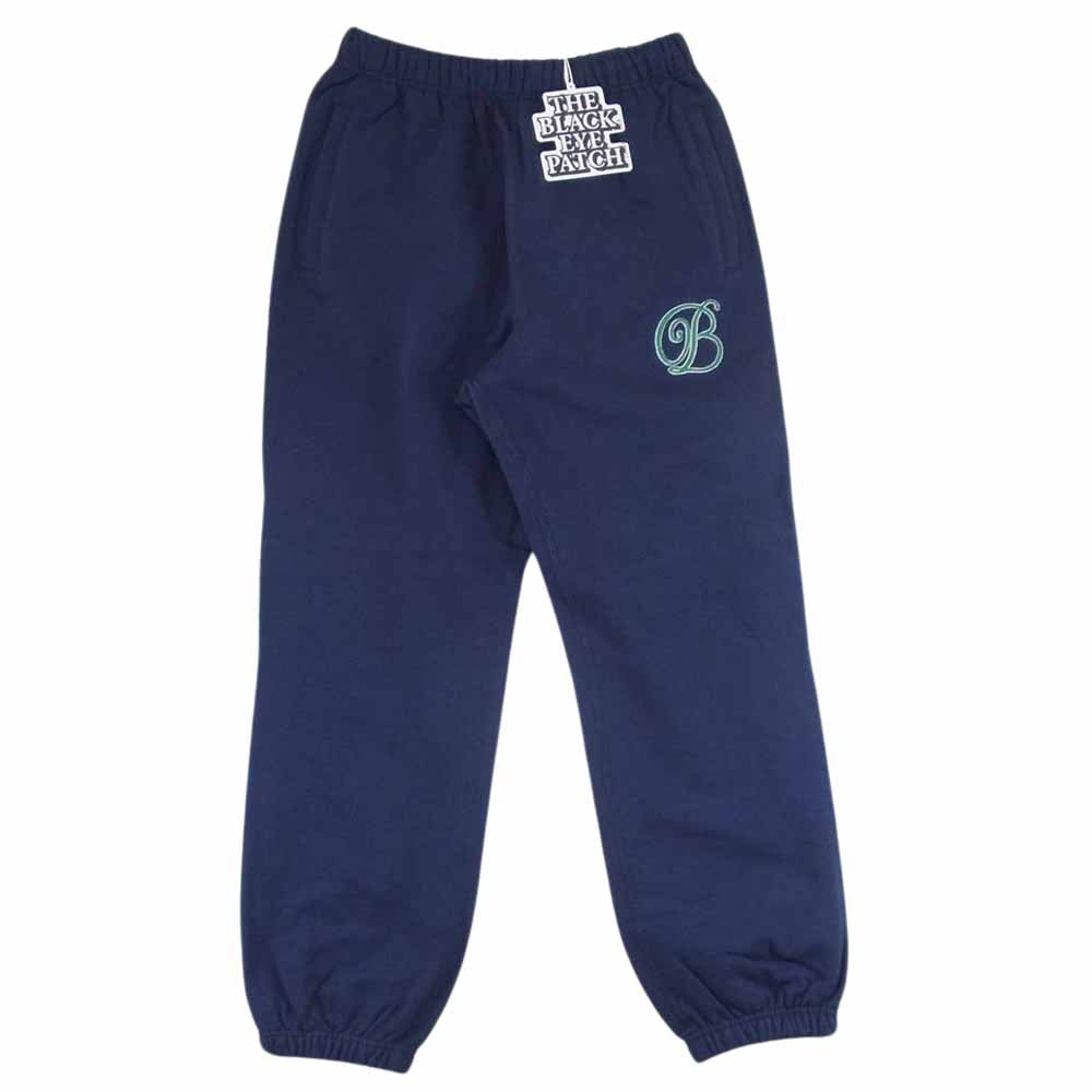 ブラックアイパッチ 21AW BEPFW21PA10 B EMBLEM SWEAT PANTS Bエンブレム スウェットパンツ ネイビー系 L【新古品】【未使用】【中古】