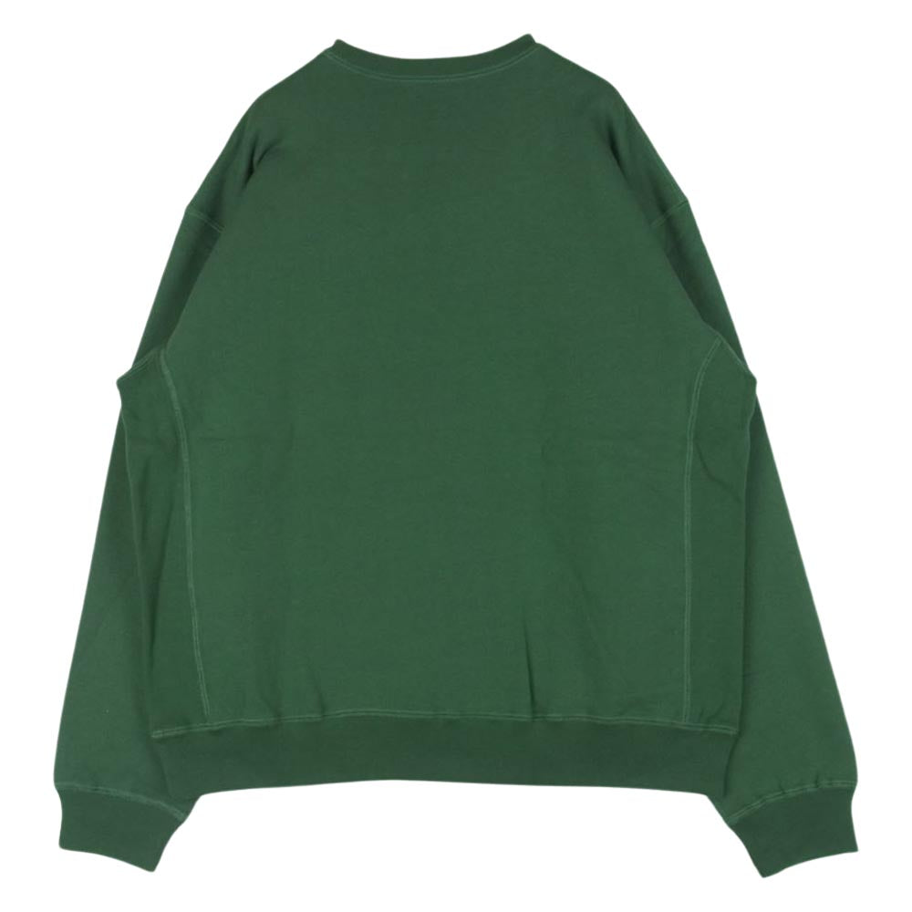 ブラックアイパッチ 21AW BEPFW21TP30 B EMBLEM CREW SWEAT Bエンブレム ロゴ クルーネック スウェット トレーナー グリーン系 L【新古品】【未使用】【中古】