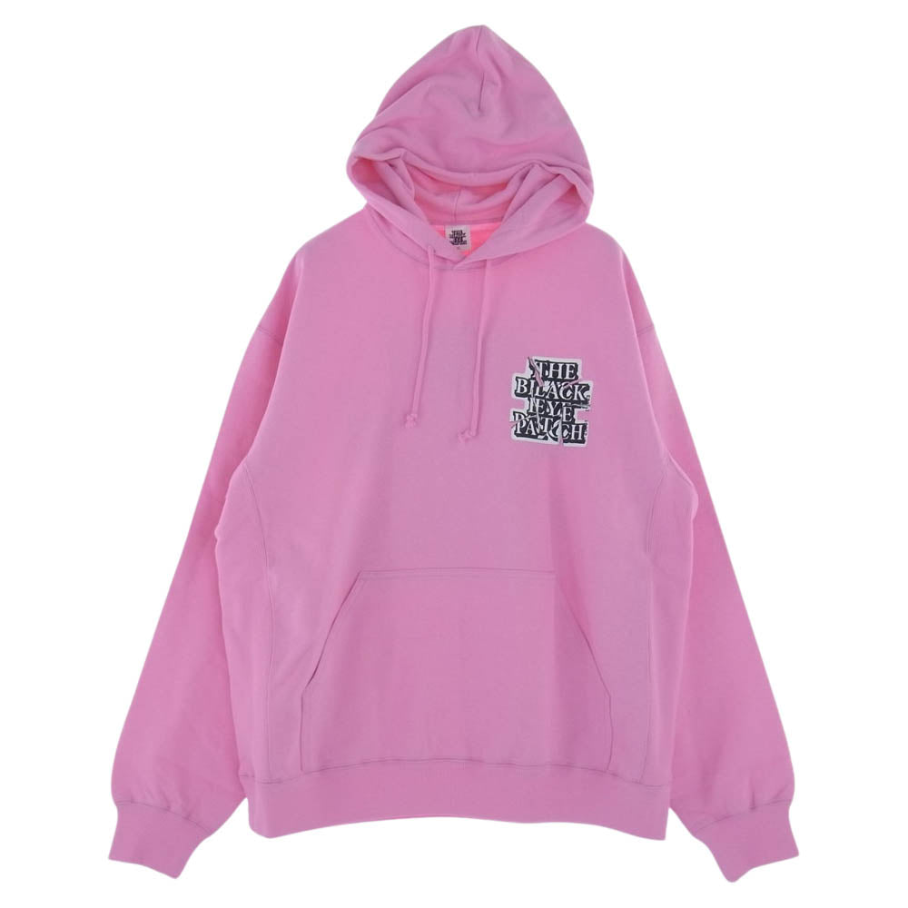 ブラックアイパッチ 23SS BEPSS23TP02 BLACK TORN OG LABEL HOODIE ブラックトーン OGラベル プルオーバ― パーカー フーディ ピンク ピンク系 XL【新古品】【未使用】【中古】