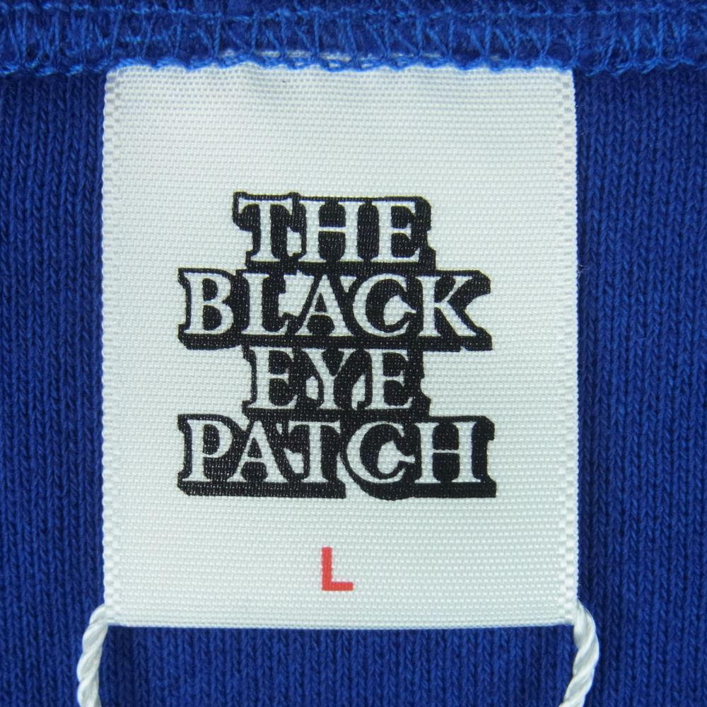ブラックアイパッチ 22SS BEPSS22TP25 HANDLE WITH CARE CREW SWEAT 取扱注意 ハンドルウィズケア クルーネック スウェット トレーナー ネイビー系 L【新古品】【未使用】【中古】